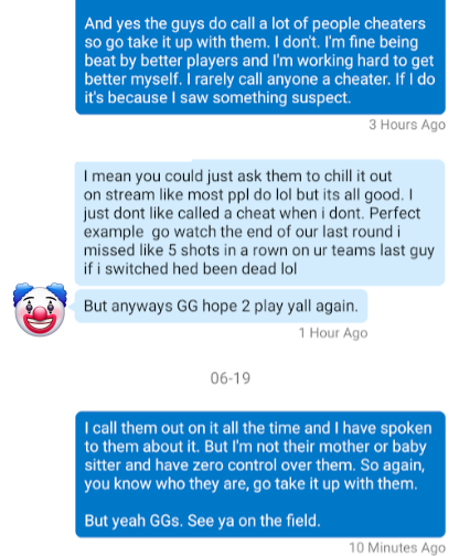 PSN message screenshot of a guy telling me I should be responsible for policing the male gamers in my life. Uh no. I'm not their mothers.